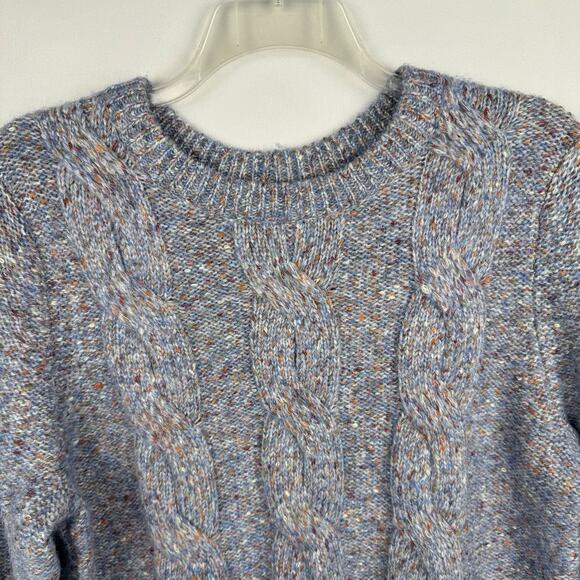 NWT A New Day Blue Multi Colored Cable Knit Oversized Sweater Women's Large - Picture 2 of 8